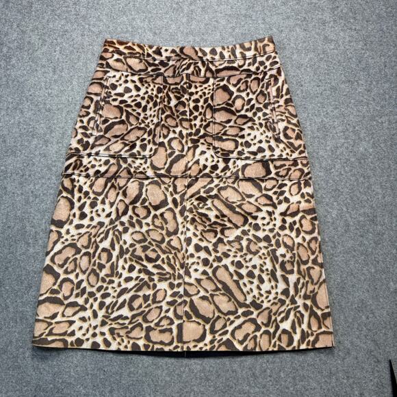 BCBG Maxazria Faux Fur Leopard Print Margaux A-Line Skirt Size 8 NEW - Picture 2 of 9